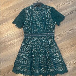 BB Dakota Teal Lace Mini Dress